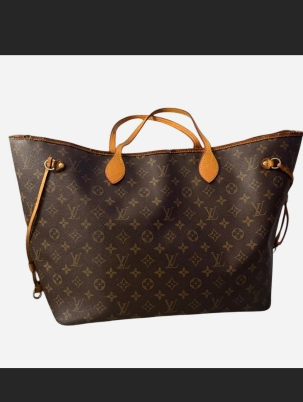 Authentic Louis Vuitton Neverfull GM Large Monogram Canvas Leather Tote Bag - Picture 1 of 8